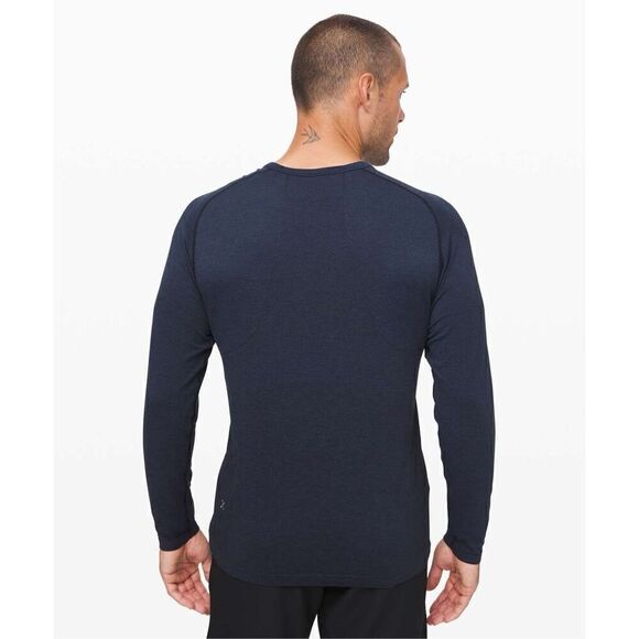 Lululemon Men’s Long Sleeve Henley Mineral Blue / True Navy - Small - Picture 2 of 7